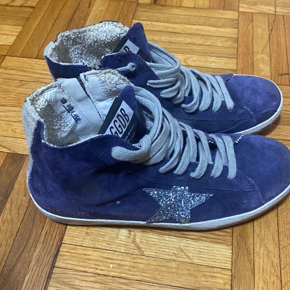 Never worn! Golden Goose SSENSE Exclusive Navy Monday Francy Sneakers - Picture 2 of 7
